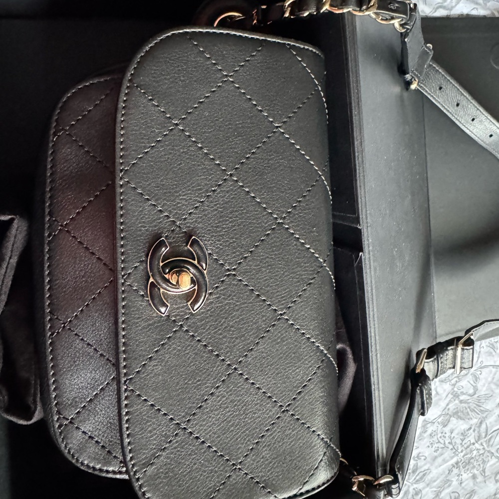 Chanel Black Quilted Leather Shoulder/belt Bag